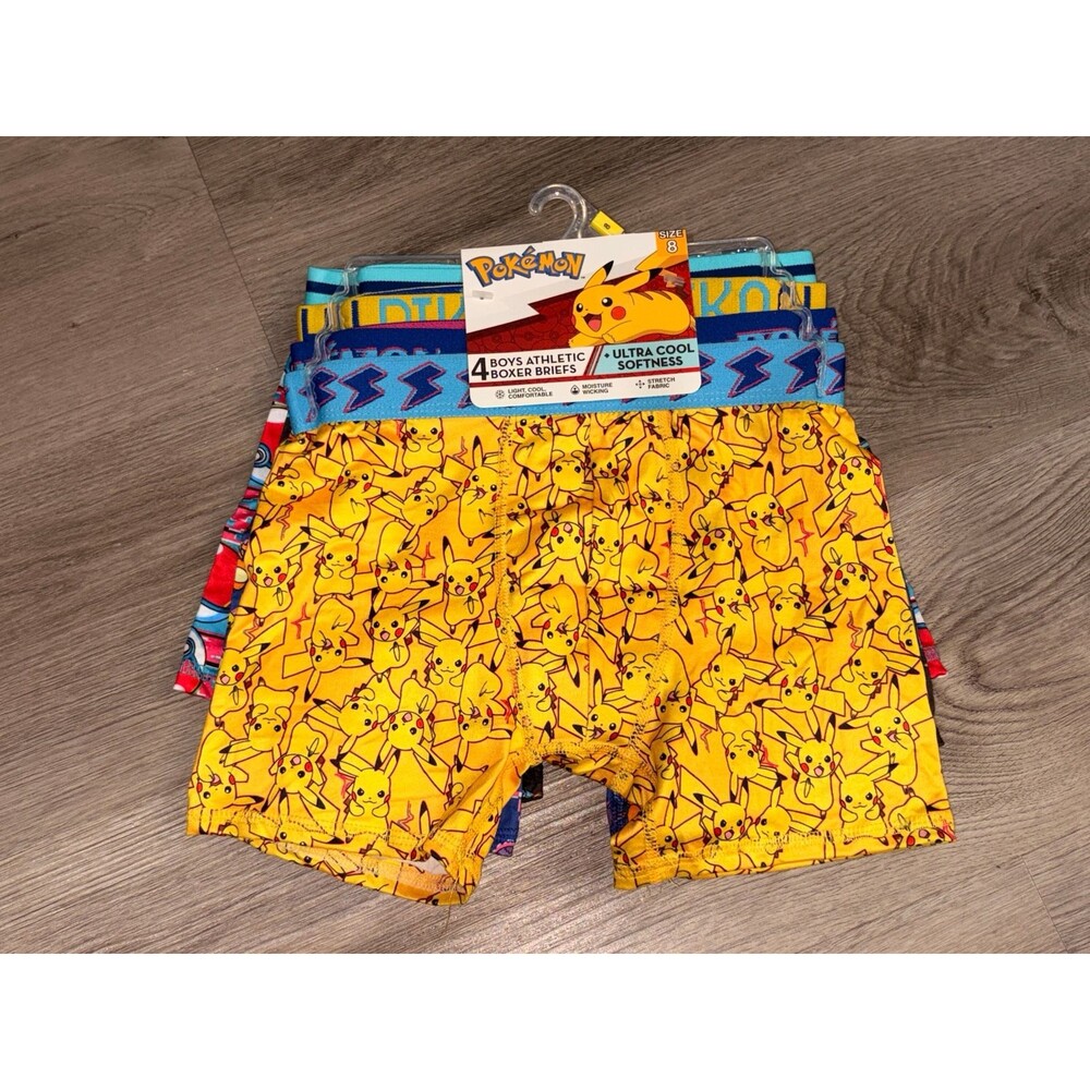 Boys Boxer Brief Pokémon 4 pack New in Package Size 8